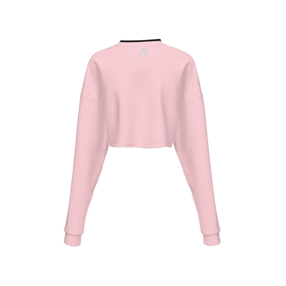 Emerge Pink Wings Women's Cropped Crewneck Sweatshirt