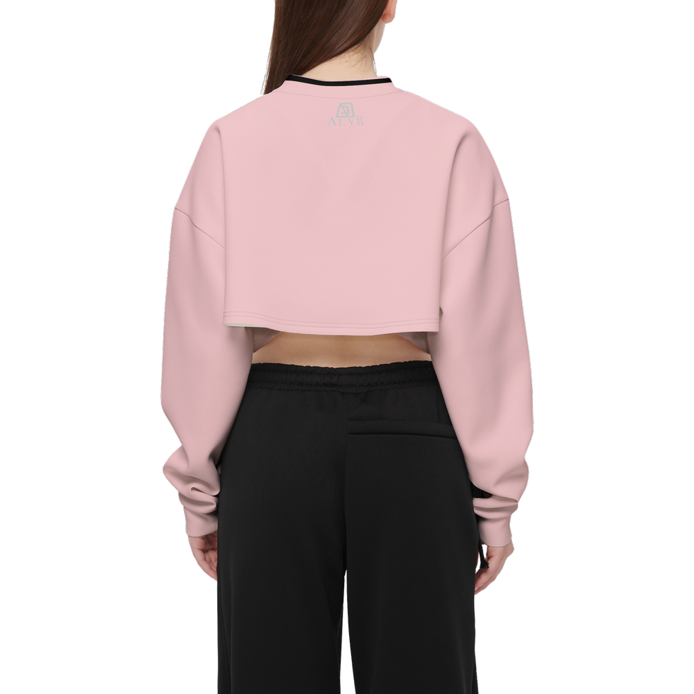 Emerge Pink Wings Women's Cropped Crewneck Sweatshirt